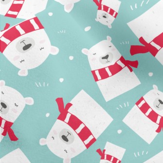 Striped Scarf Polar Bear Micro Fleece