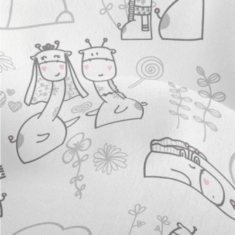Happy Giraffe Couple Lightweight Performance Linen