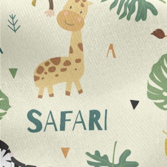 Tropical Jungle Zoo Jersey Backed Fleece