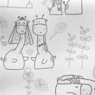 Happy Giraffe Couple Jersey Backed Fleece