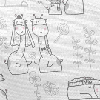 Happy Giraffe Couple Pongee