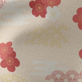 Japanese Classical Cherry Blos Waterproof Canvas