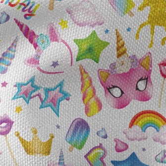 Unicorn Birthday Theme Party Waterproof Canvas