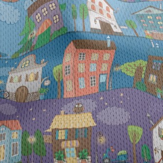 Street Of Colorful Houses Athletic Mesh Flat Back