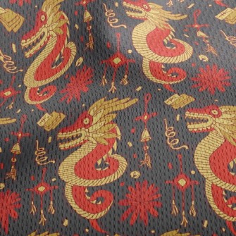 Ancient Chinese Mythical Beast Athletic Mesh Flat Back