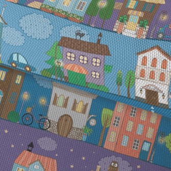 Street Of Colorful Houses Waterproof Oxford