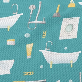Bathtub Toilet Washing Machine Birdseye Piqué