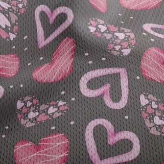 Changeable Shapes Of Hearts Athletic Mesh Flat Back
