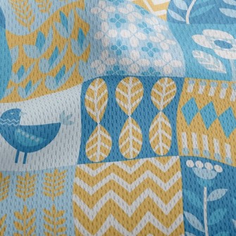 Funny Geometric Birds And Flow Athletic Mesh Flat Back