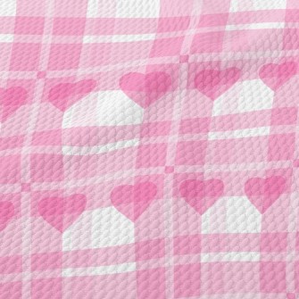 Classic Plaid With Hearts Birdseye Piqué