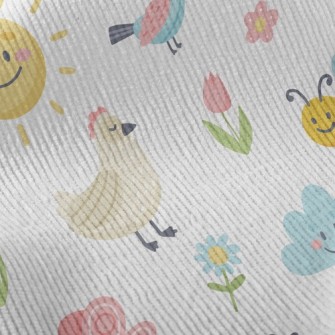 Farm Garden Bee Butterfly Standard Corduroy