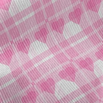 Classic Plaid With Hearts Standard Corduroy