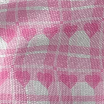 Classic Plaid With Hearts Waterproof Canvas