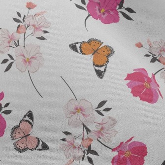Happy Flying Butterflies And F Chiffon