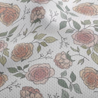 Beautiful Bicolor Rose Athletic Mesh Flat Back