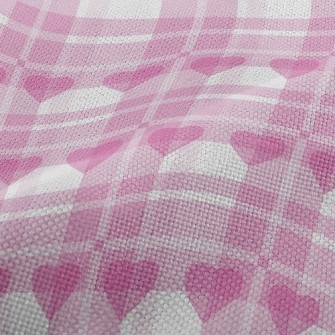 Classic Plaid With Hearts Performance Linen