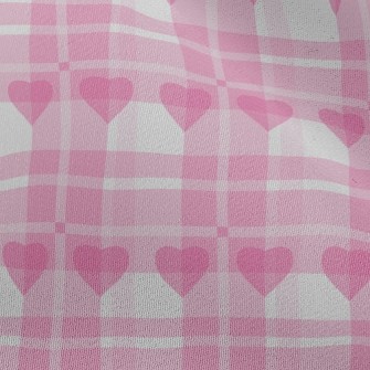 Classic Plaid With Hearts Chiffon