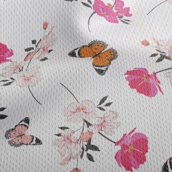 Happy Flying Butterflies And F Athletic Mesh Flat Back