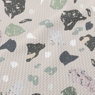 Abstract Mottled Color Blocks Birdseye Piqué