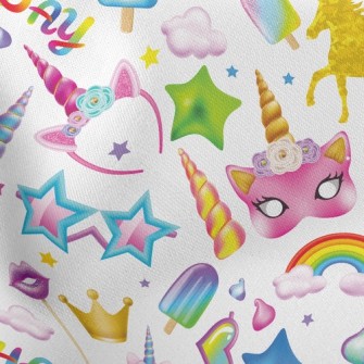 Unicorn Birthday Theme Party Stretch Ponte