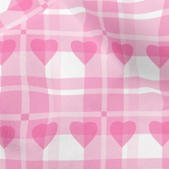 Classic Plaid With Hearts Micro Fleece