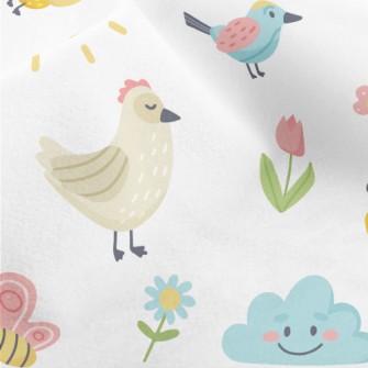 Farm Garden Bee Butterfly Micro Fleece
