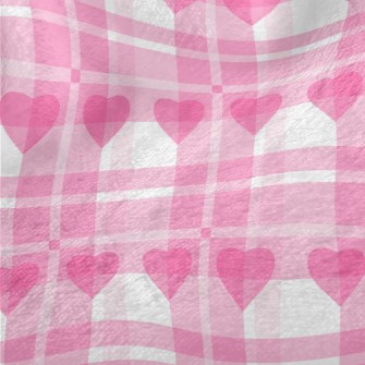 Classic Plaid With Hearts Minky