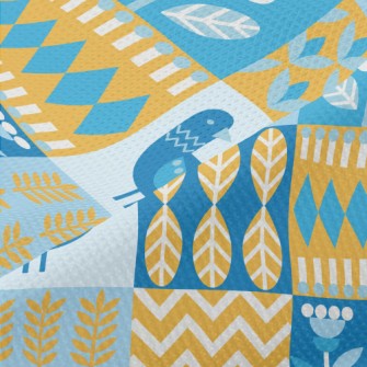 Funny Geometric Birds And Flow Piqué