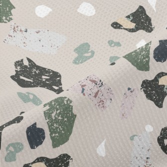 Abstract Mottled Color Blocks Piqué