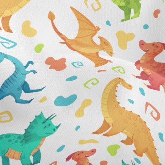 Happy Dancing Dinosaurs Lightweight Performance Linen