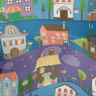 Street Of Colorful Houses Lightweight Performance Linen