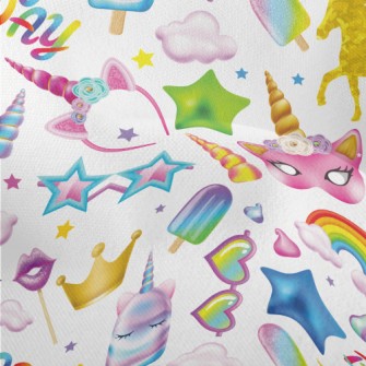 Unicorn Birthday Theme Party Lightweight Performance Linen
