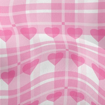 Classic Plaid With Hearts Lightweight Performance Linen