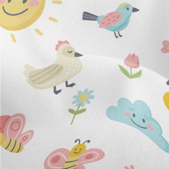 Farm Garden Bee Butterfly Lightweight Performance Linen