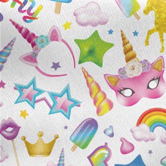 Unicorn Birthday Theme Party Jersey Backed Fleece