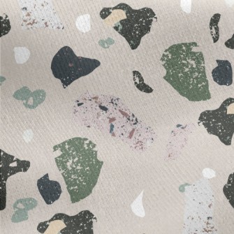 Abstract Mottled Color Blocks Jersey Backed Fleece