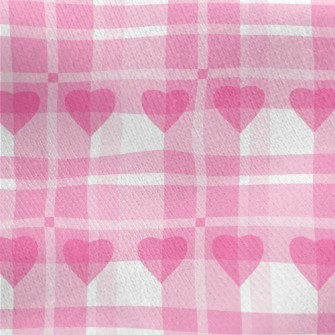 Classic Plaid With Hearts Jersey Backed Fleece
