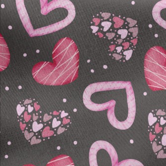 Changeable Shapes Of Hearts Jersey Backed Fleece