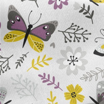 Garden Butterfly Jersey Backed Fleece