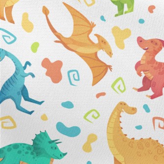 Happy Dancing Dinosaurs Pongee