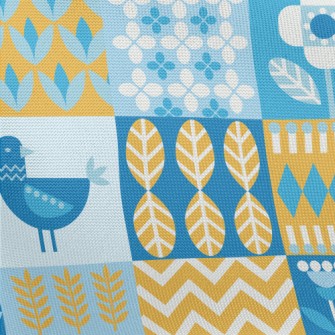 Funny Geometric Birds And Flow Pongee
