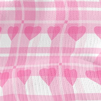 Classic Plaid With Hearts Stretch Jersey