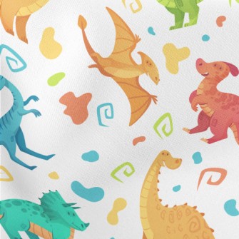 Happy Dancing Dinosaurs Lightweight Cotton Poplin