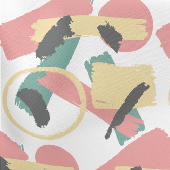 Artistic Watercolor Lines Lightweight Cotton Poplin