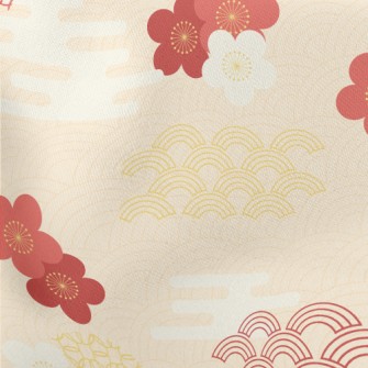 Japanese Classical Cherry Blos Lightweight Cotton Poplin