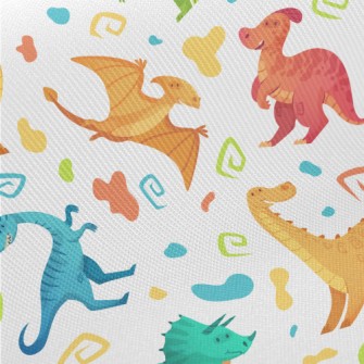 Happy Dancing Dinosaurs Midweight Cotton Poplin