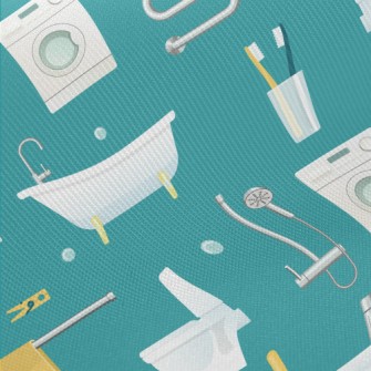 Bathtub Toilet Washing Machine Midweight Cotton Poplin