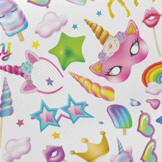 Unicorn Birthday Theme Party Midweight Cotton Poplin