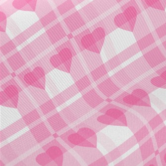 Classic Plaid With Hearts Midweight Cotton Poplin