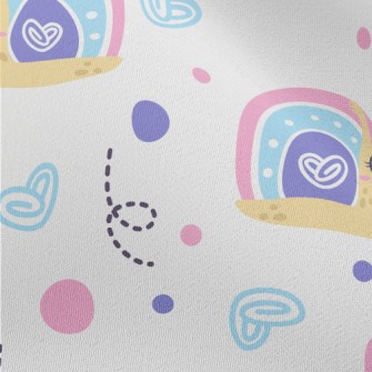 Happy Pink And Blue Snail Chiffon